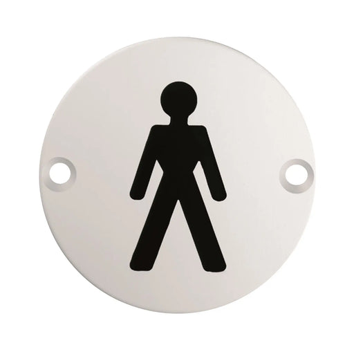 Stax 76Mm Sign - Male - Face Fix - Satin Stainless Steel