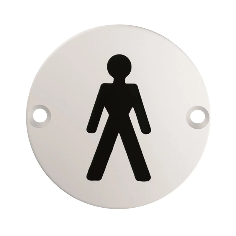 Stax 76Mm Sign - Male - Face Fix - Satin Stainless Steel