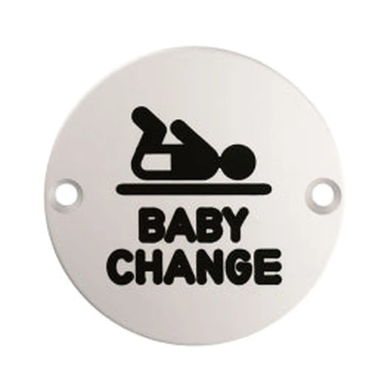 Stax 76Mm Sign - Baby Change - Face Fix - Satin Stainless Steel