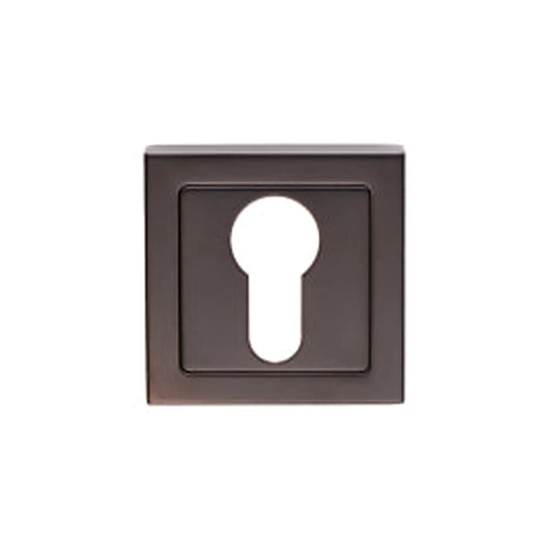 Escutcheon - Euro Profile - Push-On Square Rose - Matt Black
