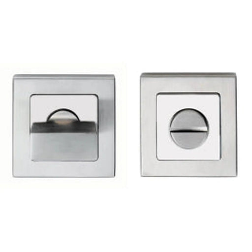 Stax Turn & Release - 5Mm Spindle - Push-On Square Rose - Bright Stainless Steel/Satin Stainless Steel
