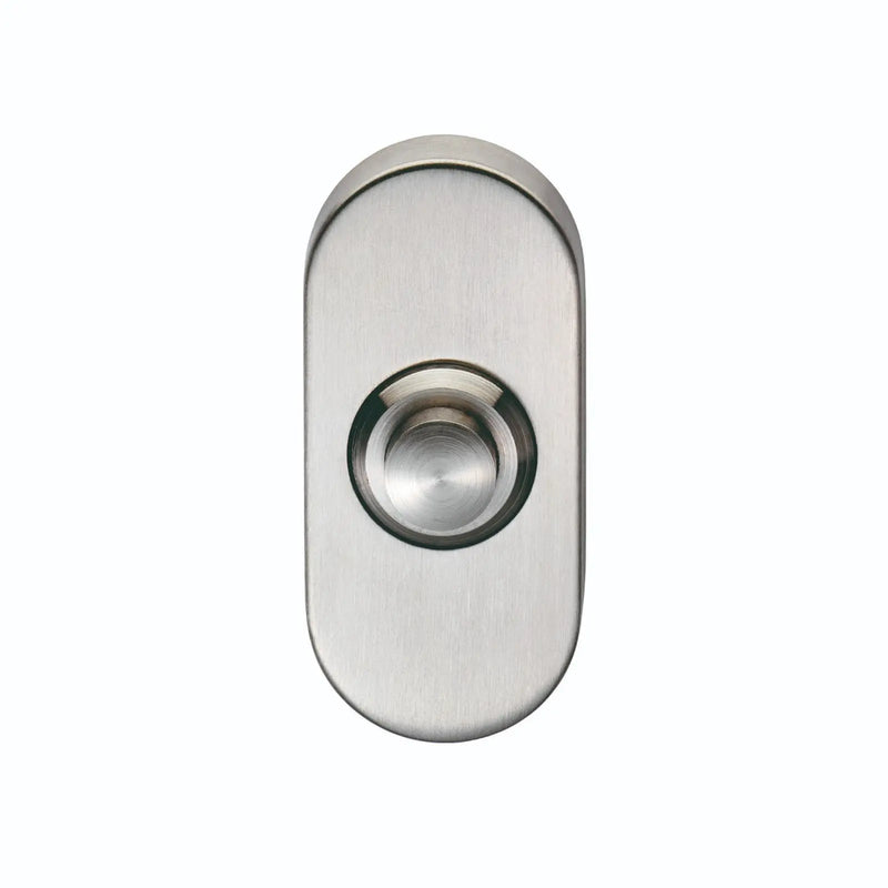 Oblong Bell Push - 64 X 30Mm - Concealed Fix - Satin Stainless Steel