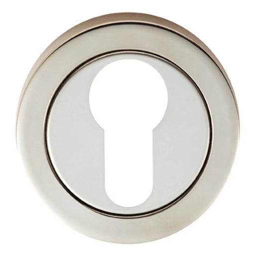 Escutcheon - Euro Profile - Screw-On Round Rose - Bright Stainless Steel 52 x 7