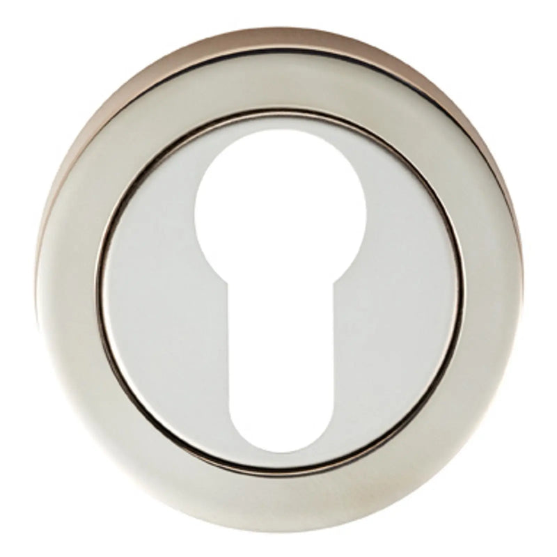 Escutcheon - Euro Profile - Screw-On Round Rose - Bright Stainless Steel 52 x 7