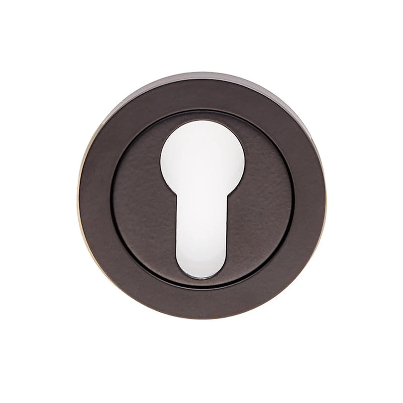 Escutcheon - Euro Profile - Screw-On Round Rose - Matt Black