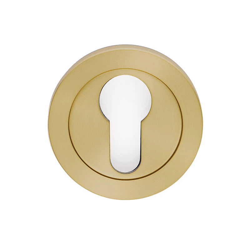 Escutcheon - Euro Profile - Screw-On Round Rose - Satin PVD