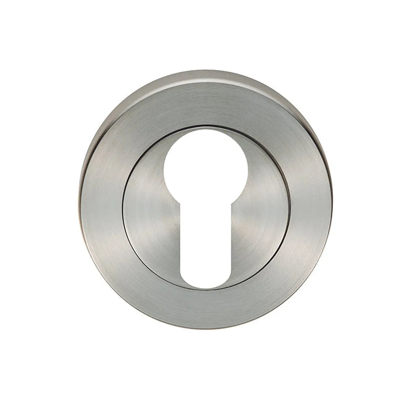 Escutcheon - Euro Profile - Screw-On Round Rose - Grade 316 - Satin Stainless Steel 52 x 7