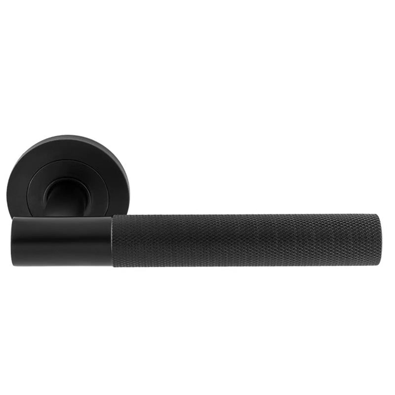 Galaxy Lever On Sprung Screw-On Round Rose - Matt Black
