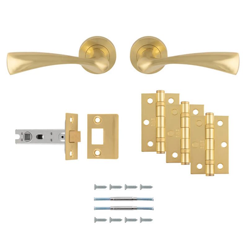 Sintra Latch Pack - Ultimate Door Pack - Satin Brass