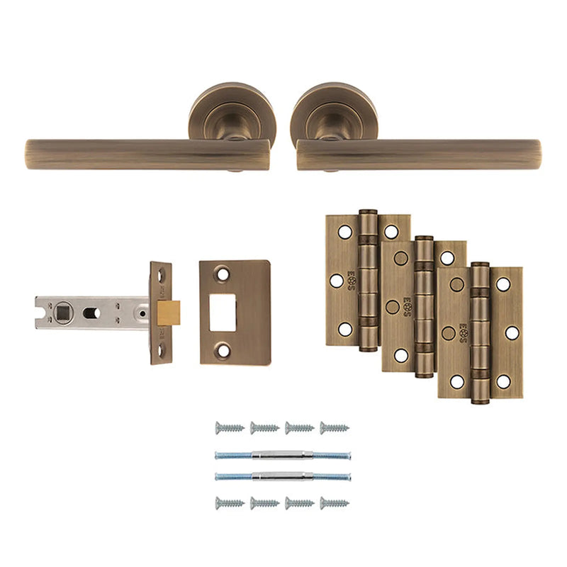 Faro Latch Pack - Ultimate Door Pack - Antique Brass