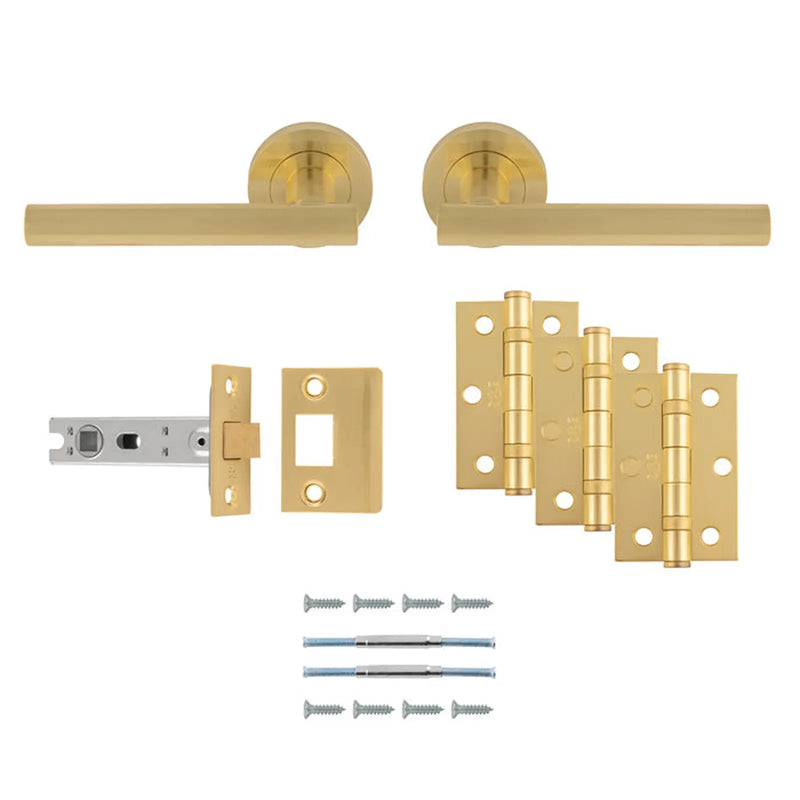 Faro Latch Pack - Ultimate Door Pack - Satin Brass