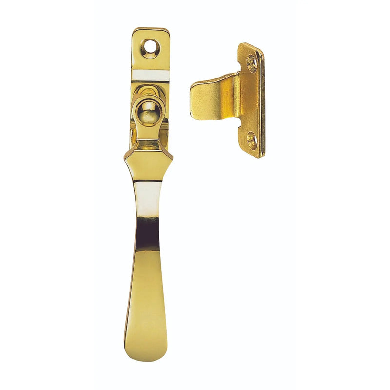 Victorian - Casement Fastener (Wedge Pattern) - Polished Brass 57MM X 13MM