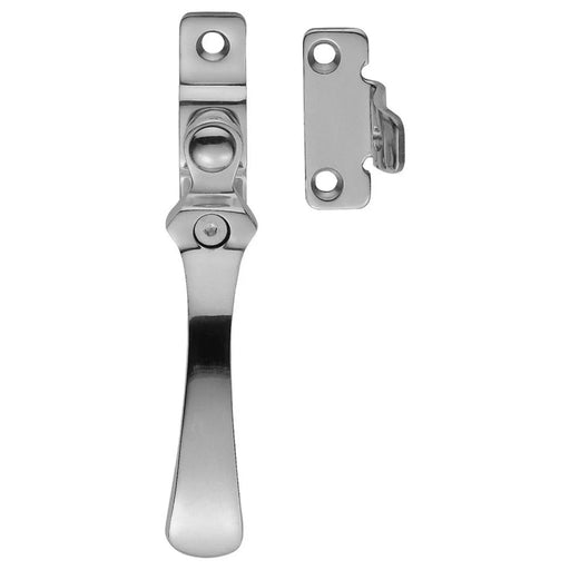 Victorian - Casement Fastener (Wedge Pattern - Lockable) - Polished Chrome 57MM X 13MM