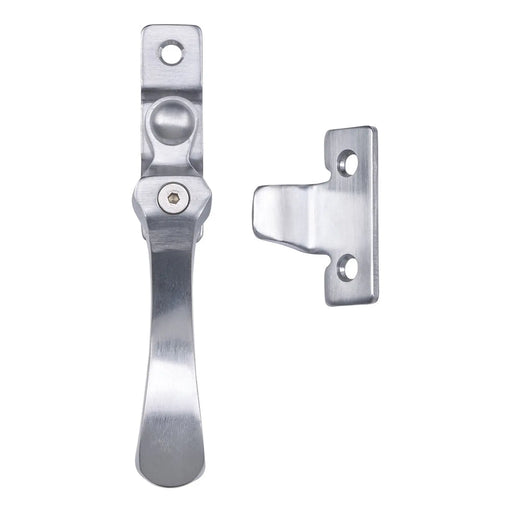 Victorian - Casement Fastener (Wedge Pattern - Lockable) - Satin Chrome 57MM X 13MM