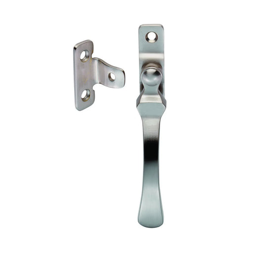 Victorian - Casement Fastener (Wedge Pattern - Lockable) Satin Nickel - Satin Nickel 57MM X 13MM