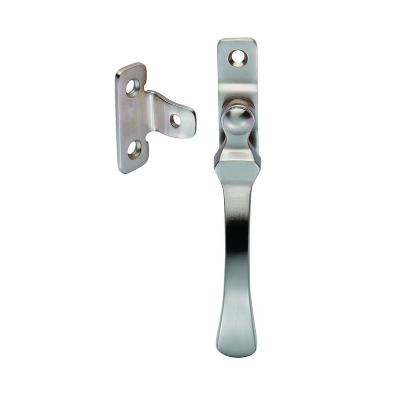 Victorian - Casement Fastener (Wedge Pattern - Lockable) Satin Nickel - Satin Nickel 57MM X 13MM