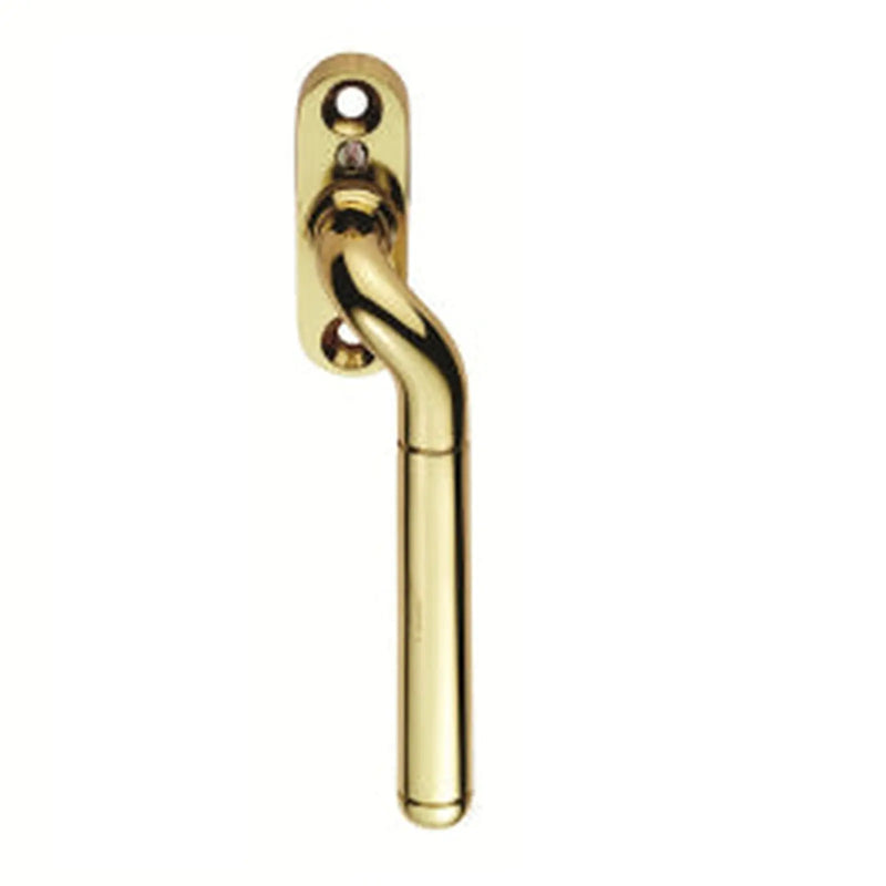 Cranked Locking Espag. Handle Right Hand - Polished Brass 110MM