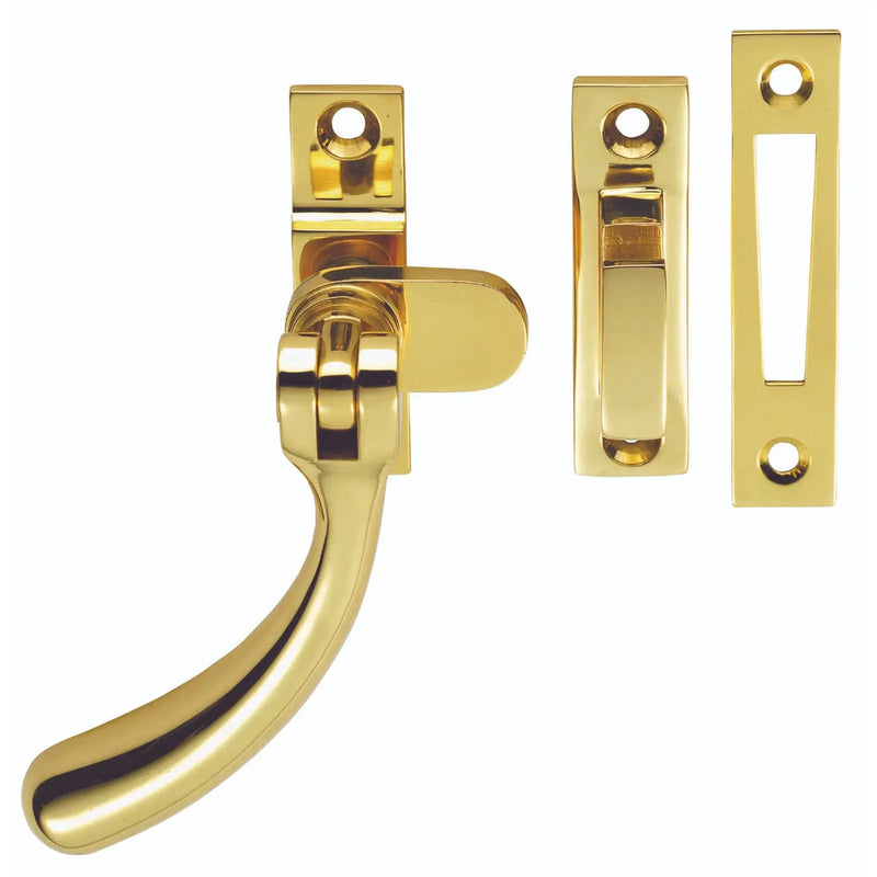 Bulb End Casement Fastener (Suitable For Weather Stripped Windows) - Polished Brass 98MM