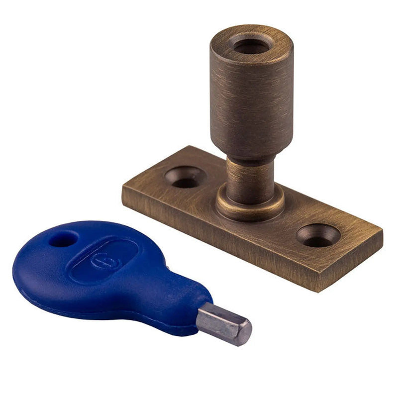 Locking Casement Stay Pin - Antique Brass