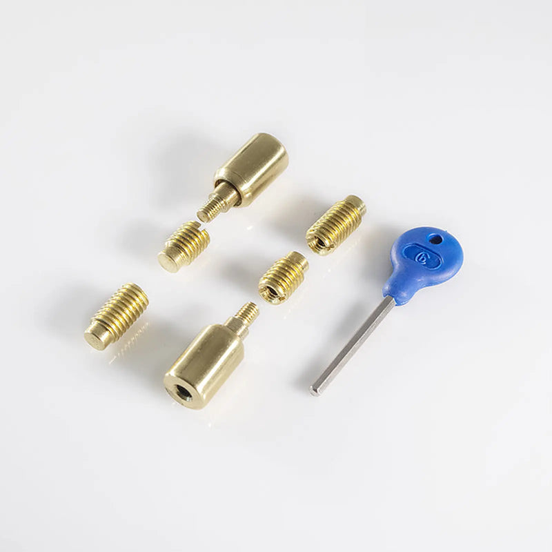 Sash Window Stop ( 2 X Stops 4 X Ferrules 1 X Key) - Polished Brass 25 x 16MM