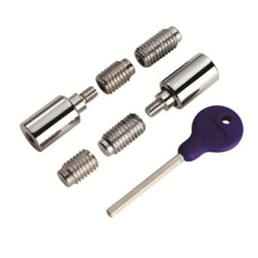 Sash Window Stop ( 2 X Stops 4 X Ferrules 1 X Key) - Polished Chrome 25 x 16MM