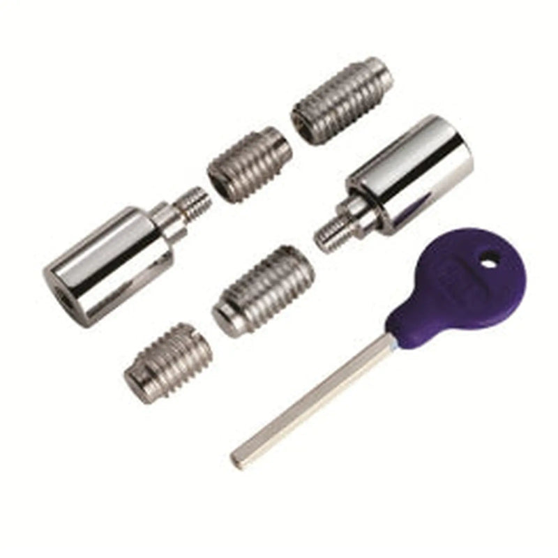 Sash Window Stop ( 2 X Stops 4 X Ferrules 1 X Key) - Polished Chrome 25 x 16MM