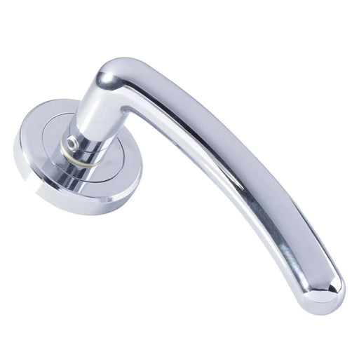 Noxia Lever On Sprung Screw-On Round Rose - Polished Chrome