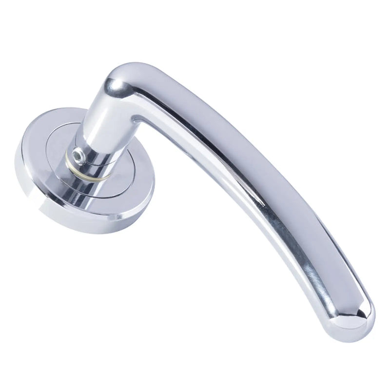 Noxia Lever On Sprung Screw-On Round Rose - Polished Chrome