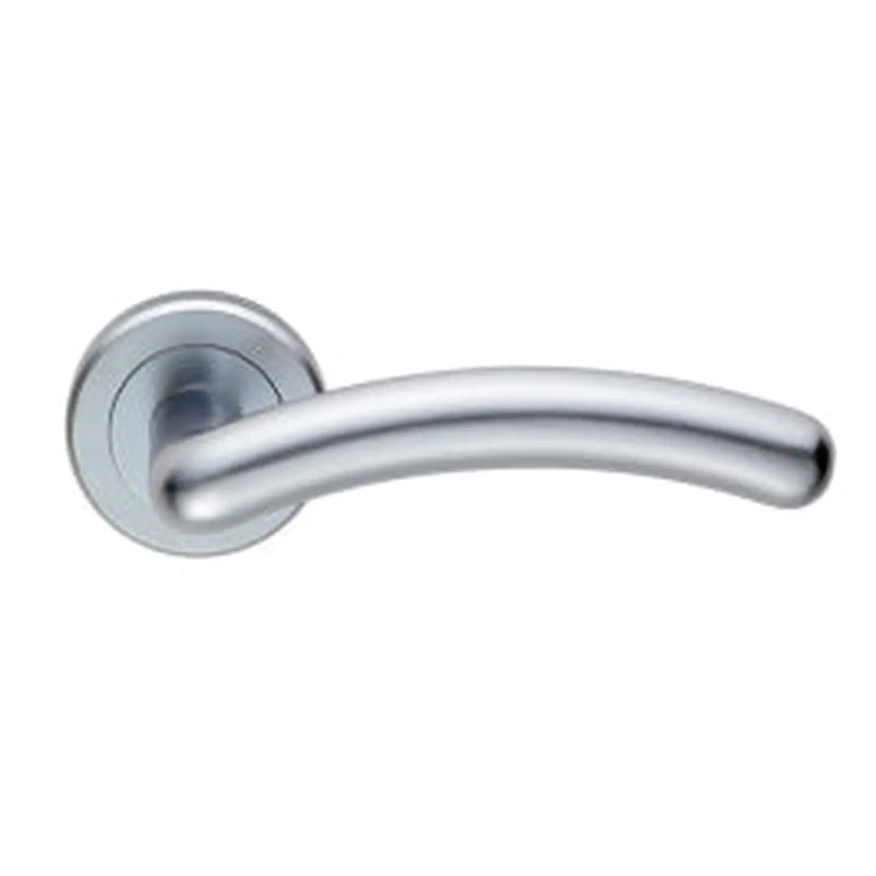 Noxia Lever On Sprung Screw-On Round Rose - Satin Chrome