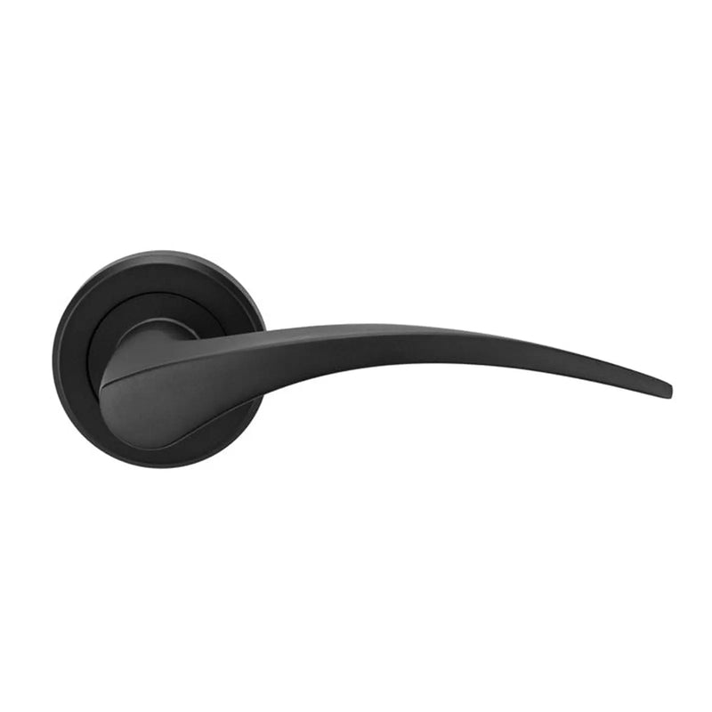 Olivier Lever On Sprung Screw-On Round Rose - Matt Black