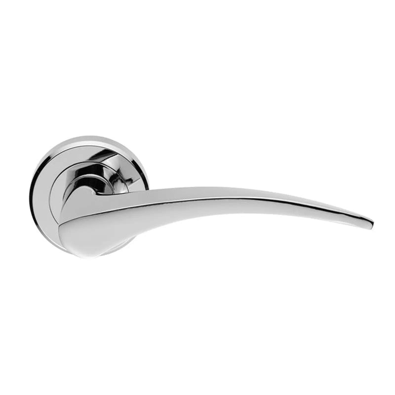 Olivier Lever On Sprung Screw-On Round Rose - Polished Chrome