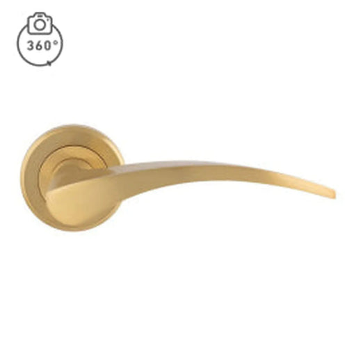 Olivier Lever On Sprung Screw-On Round Rose - Satin Brass