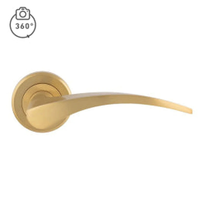 Olivier Lever On Sprung Screw-On Round Rose - Satin Brass