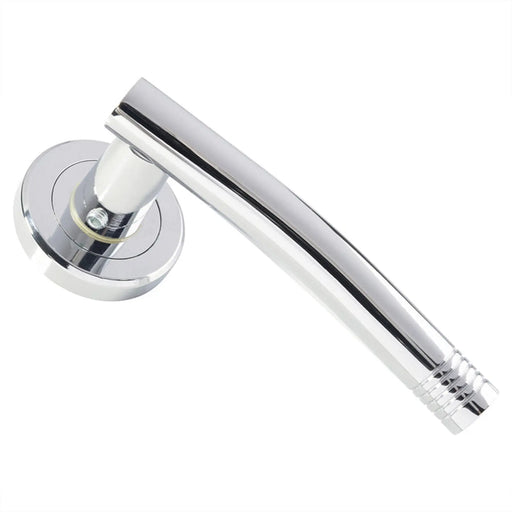 Carolina Lever On Sprung Screw-On Round Rose - Polished Chrome