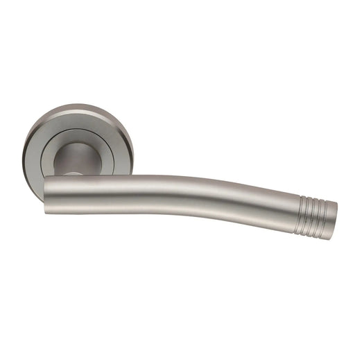 Carolina Lever On Sprung Screw-On Round Rose - Satin Chrome