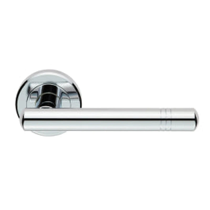 Atalaya Lever On Sprung Screw-On Round Rose - Polished Chrome