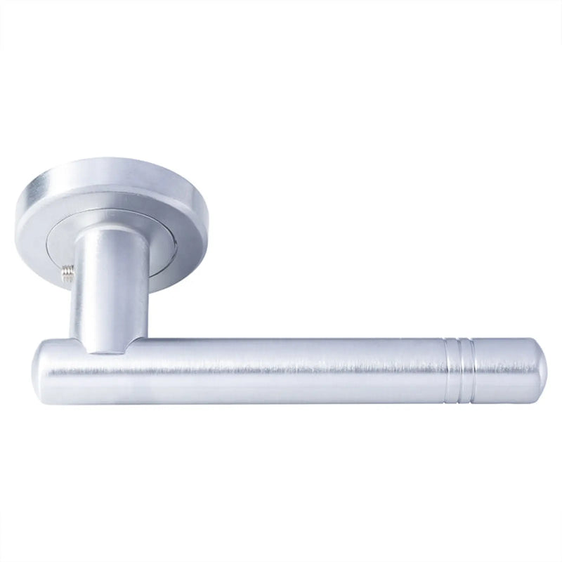 Atalaya Lever On Sprung Screw-On Round Rose - Satin Chrome