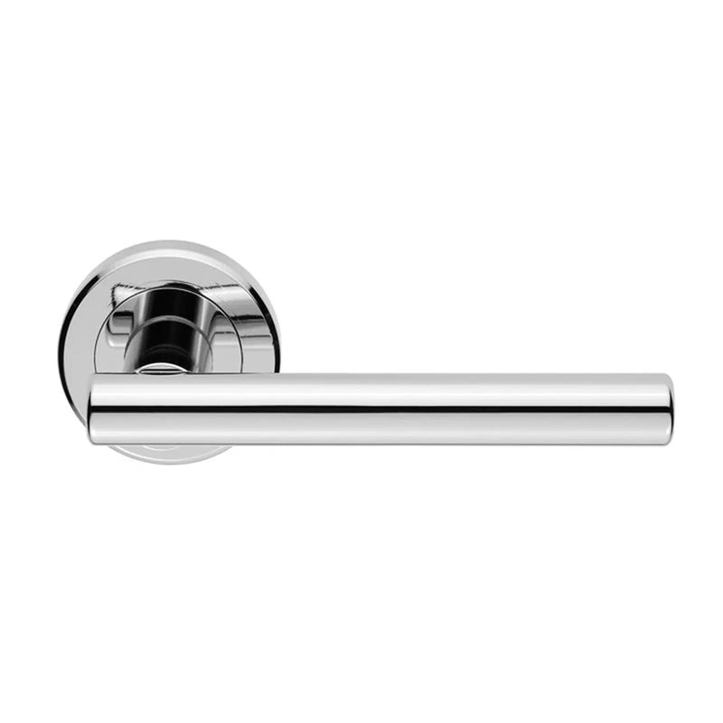 Philadelphia Lever On Sprung Screw-On Round Rose - Retail Pack - Polished Chrome