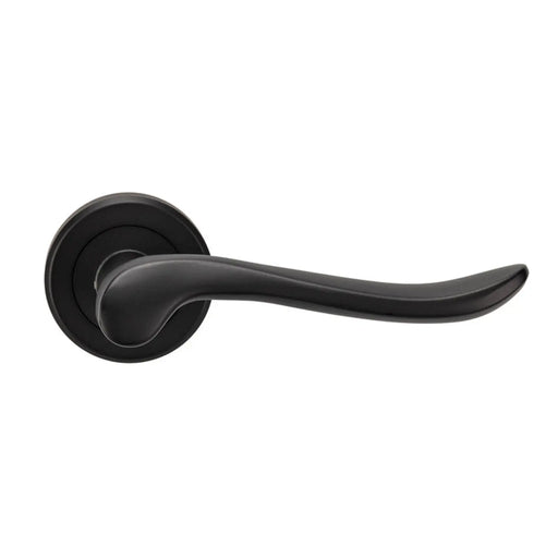 Verdun Lever On Sprung Screw-On Round Rose - Matt Black