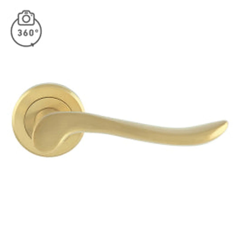 Verdun Lever On Sprung Screw-On Round Rose - Satin Brass