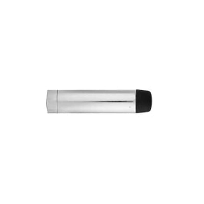 Wall Mounted Cylinder Doorstop - Satin Chrome 64mm