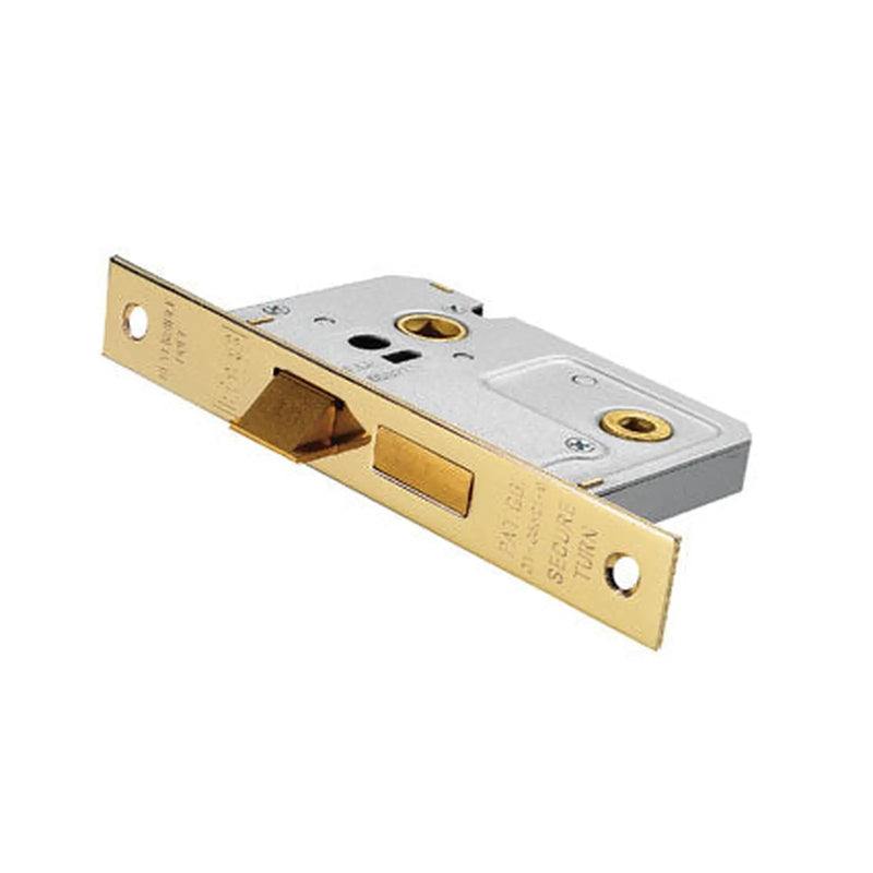 Stax 64Mm Bathroom Lock - 5Mm Follower - 57Mm C/C - Square - Blister Pack - Electro Brassed 64MM