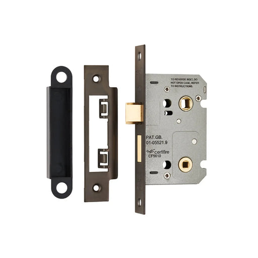 Stax 64Mm Bathroom Lock - 5Mm Follower - 57Mm C/C - Radius - Matt Bronze