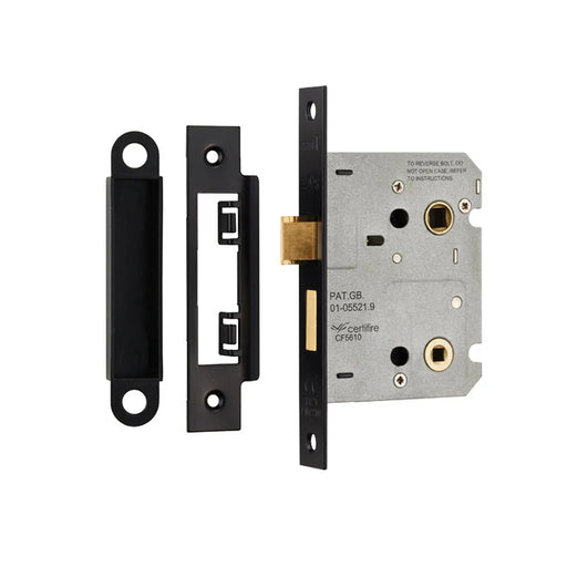 Stax 76Mm Bathroom Lock - 5Mm Follower - 57Mm C/C - Square - Matt Black