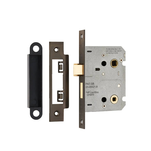 Stax 76Mm Bathroom Lock - 5Mm Follower - 57Mm C/C - Square - Matt Bronze