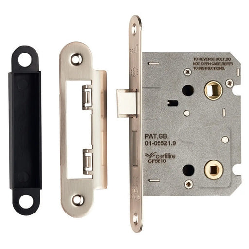 Stax 76Mm Bathroom Lock - 5Mm Follower - 57Mm C/C - Radius - Satin Nickel