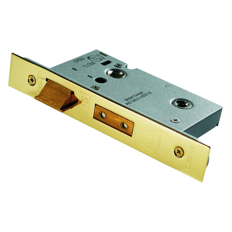 Stax 64Mm Heavy Duty Bathroom Lock - 5Mm Follower - 57Mm C/C - Square - Stainless Brass