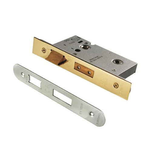 Stax 76Mm Heavy Duty Bathroom Lock - 5Mm Follower - 57Mm C/C - Radius - Satin Stainless Steel