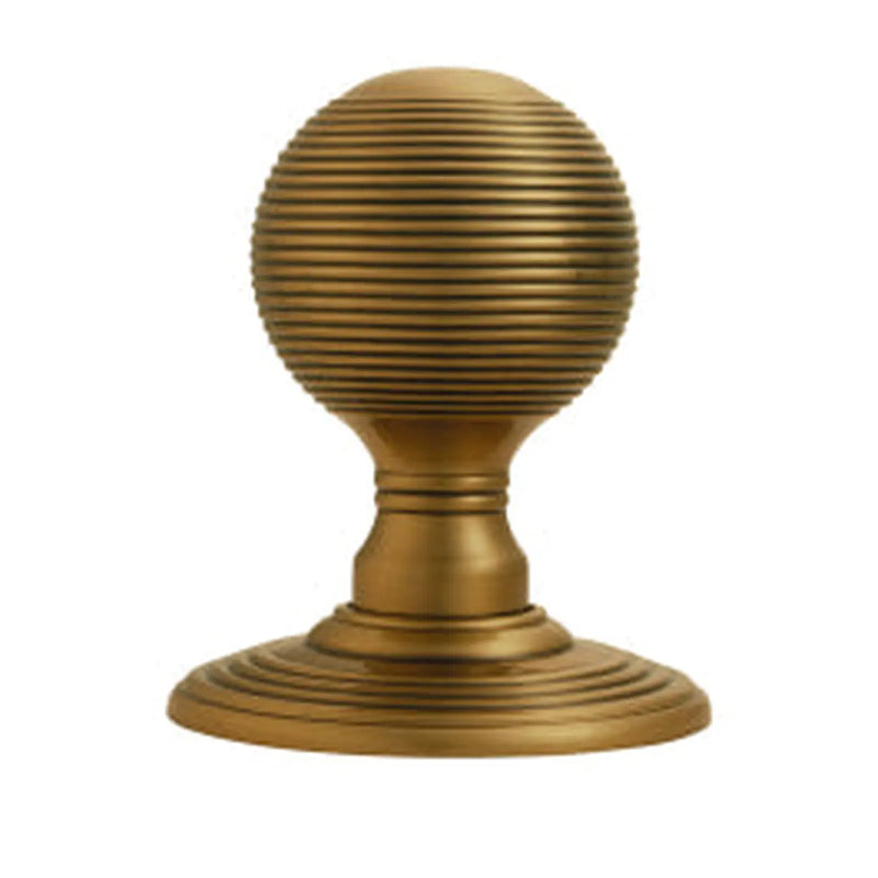 Reeded Knob (Concealed Fix) C/W Locating Washer - Florentine Bronze 51MM