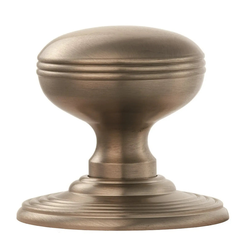 Ringed Mushroom Mortice Knob - Satin Nickel 57mm